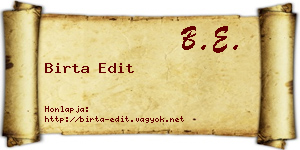 Birta Edit névjegykártya